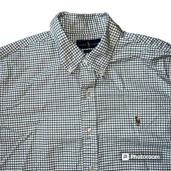 Ralph Lauren Blue Green Checked Long Sleeve Button Down Shirt Size Large - Picture 5 of 6